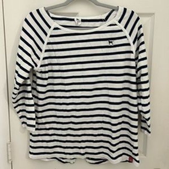 The Black Dog Striped Long Sleeve Top Navy Blue and White Nautical Cape